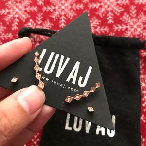 New Luv AJ rose gold earrings